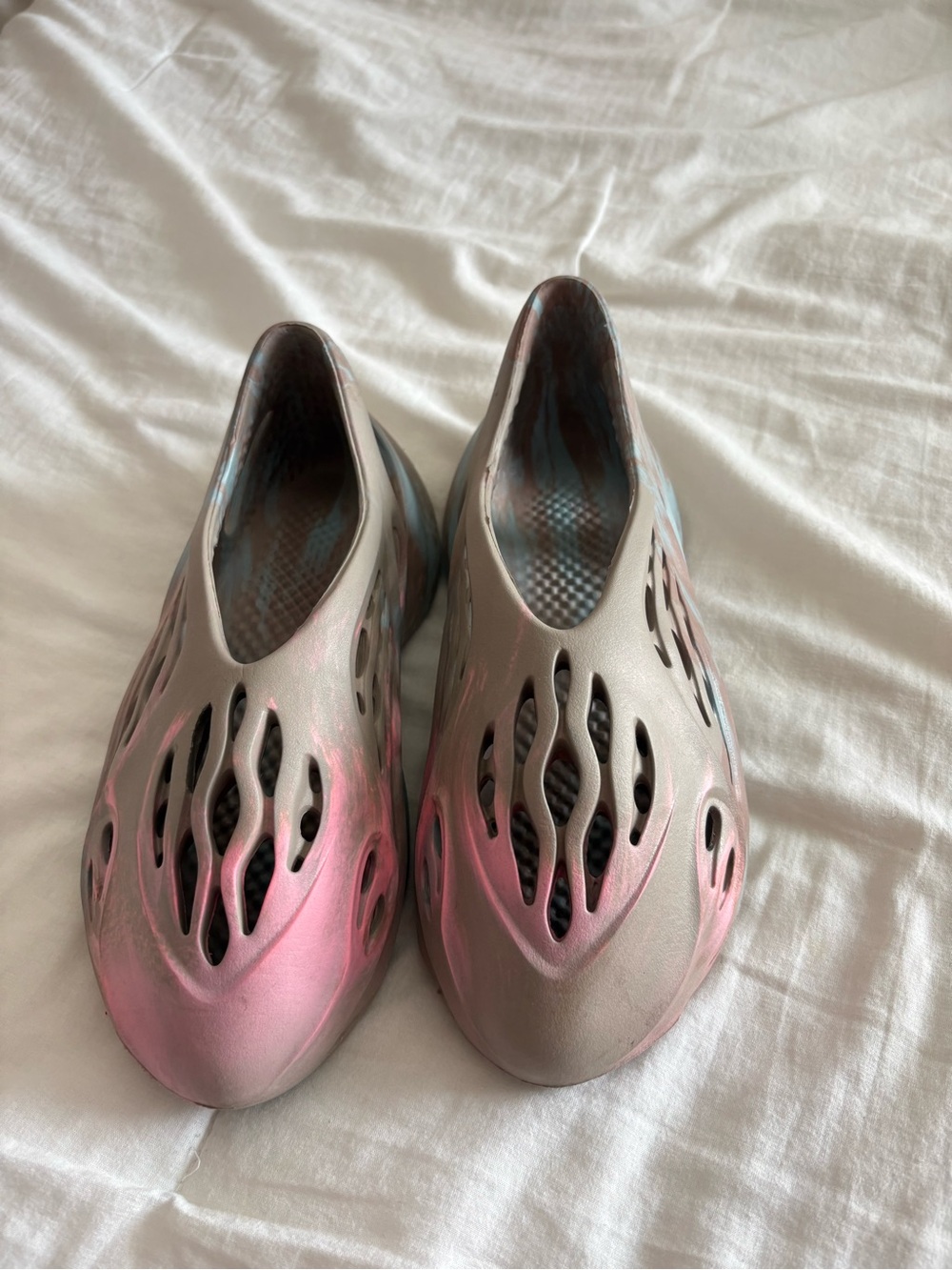 Yeezy Foam Runner Iridescent Pink and Silver